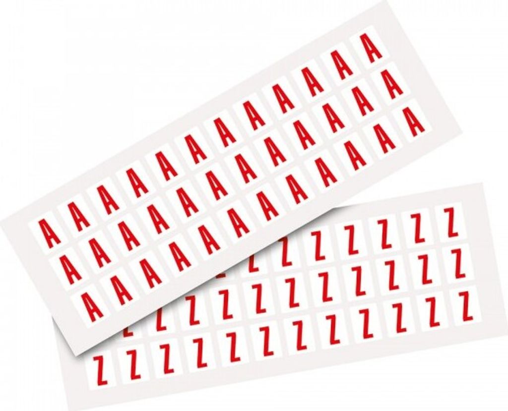 Dreifke Aufkleber I Kombipackung Buchstabe A-Z, weiß/rot, Folie, SH 15mm, 14...