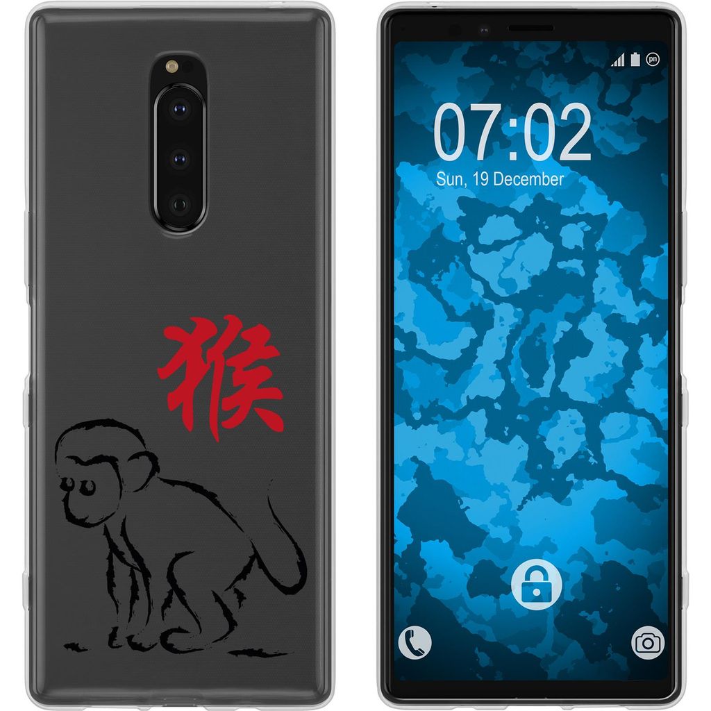 PhoneNatic Case kompatibel mit Sony Xperia 1 Silikon-Hülle Tierkreis Chinesisch M9