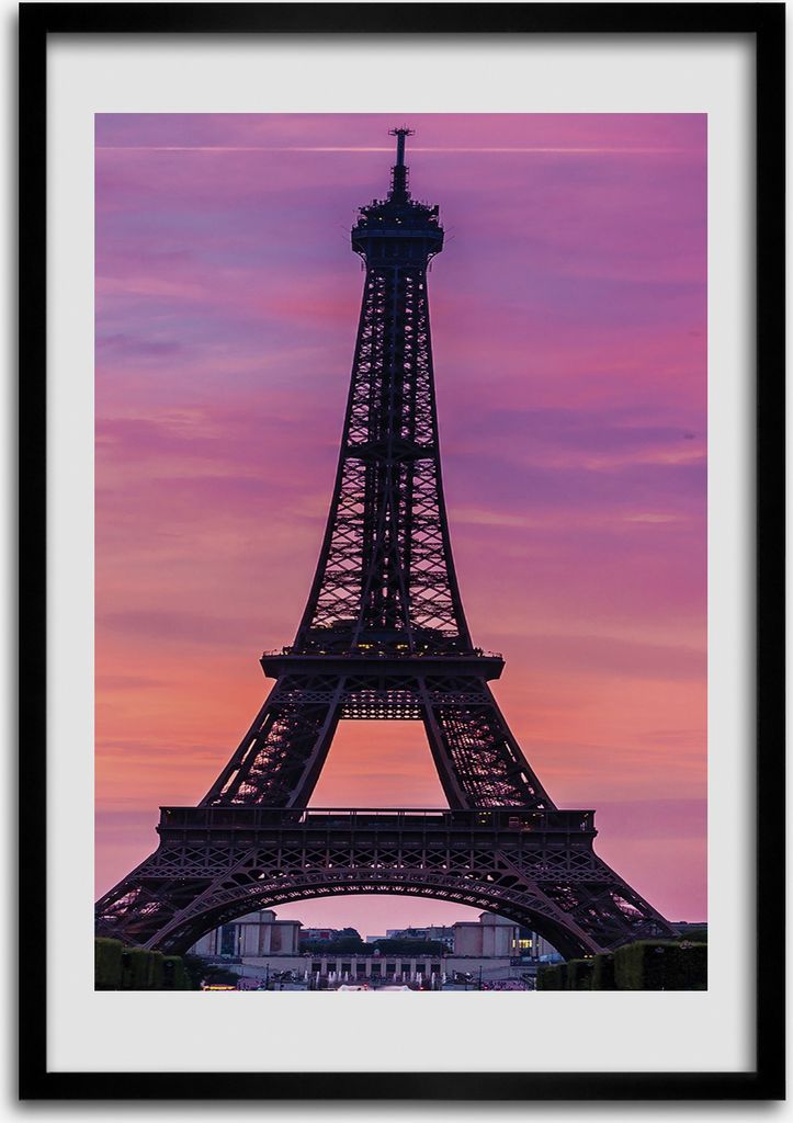 Bild - Bilderrahmen - 50 cm x 70 cm - MDF - Rahmen - Wandkunst Eiffelturm Paris