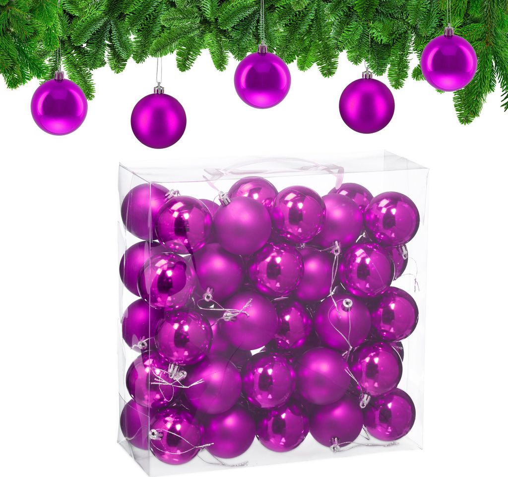 Lot de 50 boules de Noël Relaxdays, décorations de Noël, Image du produit 
