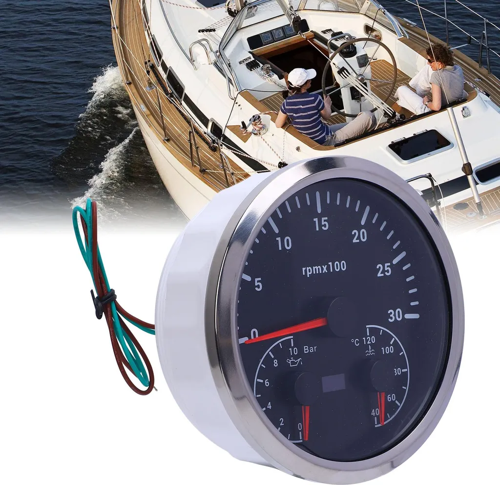 Combiné Manomètre Digital 3000 tr/min 7 Couleurs pour Yacht et Camion