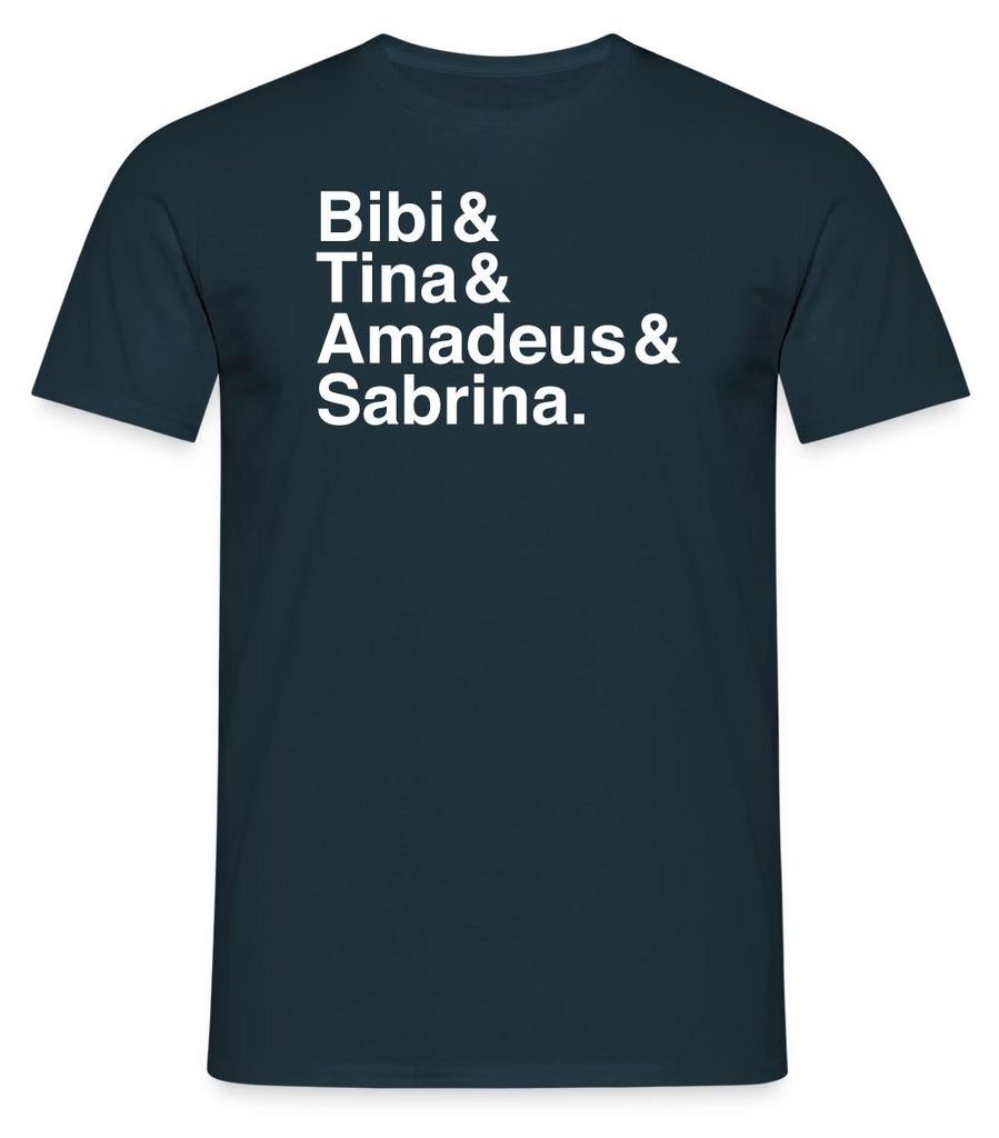 Spreadshirt Bibi Und Tina Amadeus Sabrina Typographie weiß Männer T-Shirt, 4XL, Navy