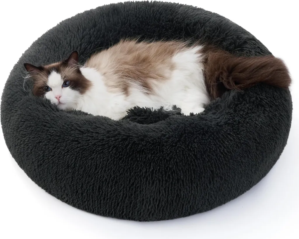Letto Cane Nero Cat Lair 115cm | Design Moderno Peluche XXL Lavabile
