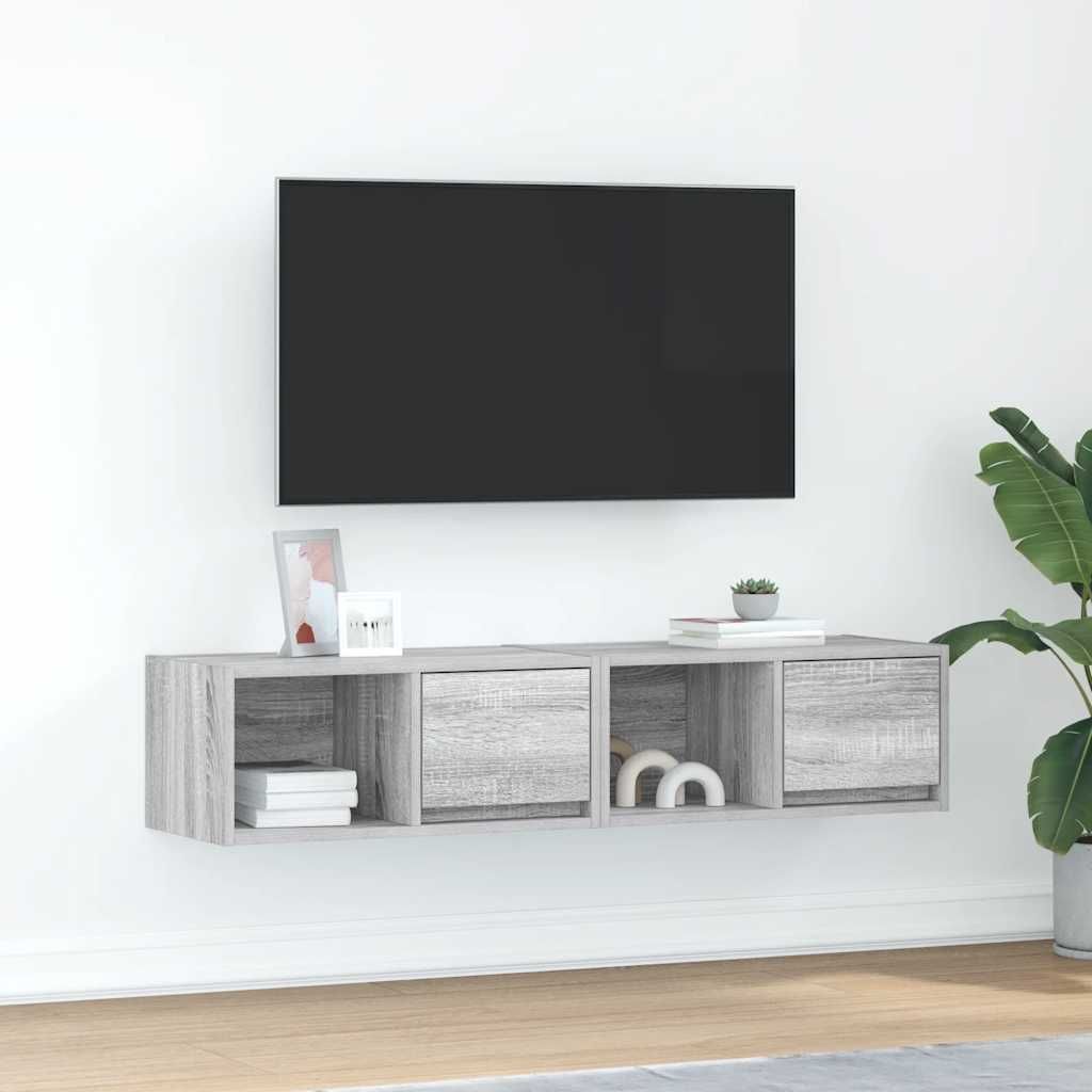 "SALE 2026"TV-Schränke - TV-Regal - Fernsehkommode - 2er-set - multifunktional& Moderne - Grau Sonoma 60x31x25,5 cm Holzwerkstoff - TV-Lowboard DE...