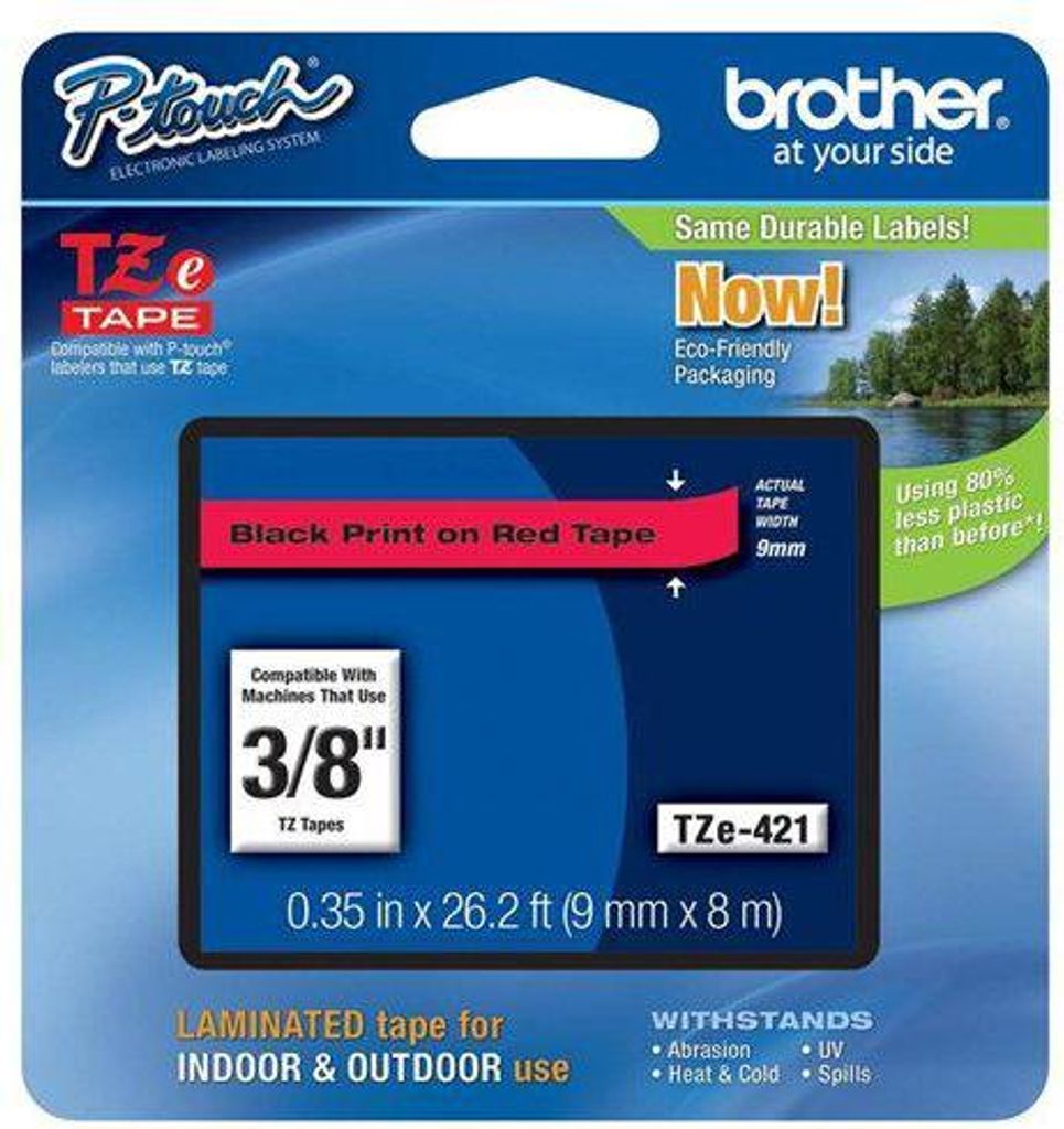 Brother TZE-421, Schwarz auf rot, TZe, Philippinen, 5 Produktbild 