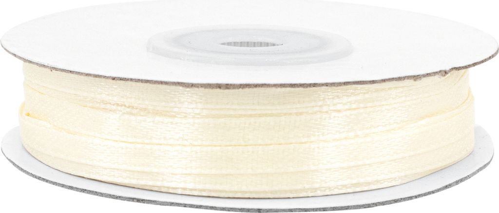 Satinband 3mm x 50m Rolle Creme Produktbild 