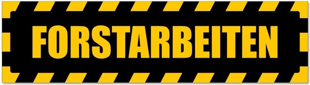 Kiwistar - Autoaufkleber - Gelb - Schwarz - 20 x 5,3 cm - Forstarbeiten gestreift - Hinweis Aufkleber Sticker für Auto, Kfz, Fahrrad, PKW, LKW