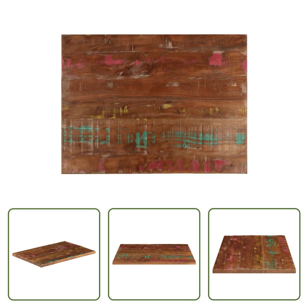 The Living Store Tischplatte 70x50x3,8 cm Rechteckig Altholz Massiv