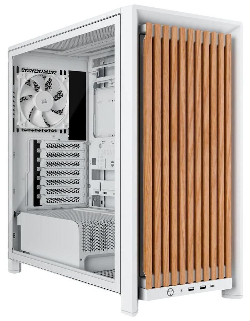 CORSAIR Geh Midi FRAME 4000D RS Wood Mid-Tower, White/Oak