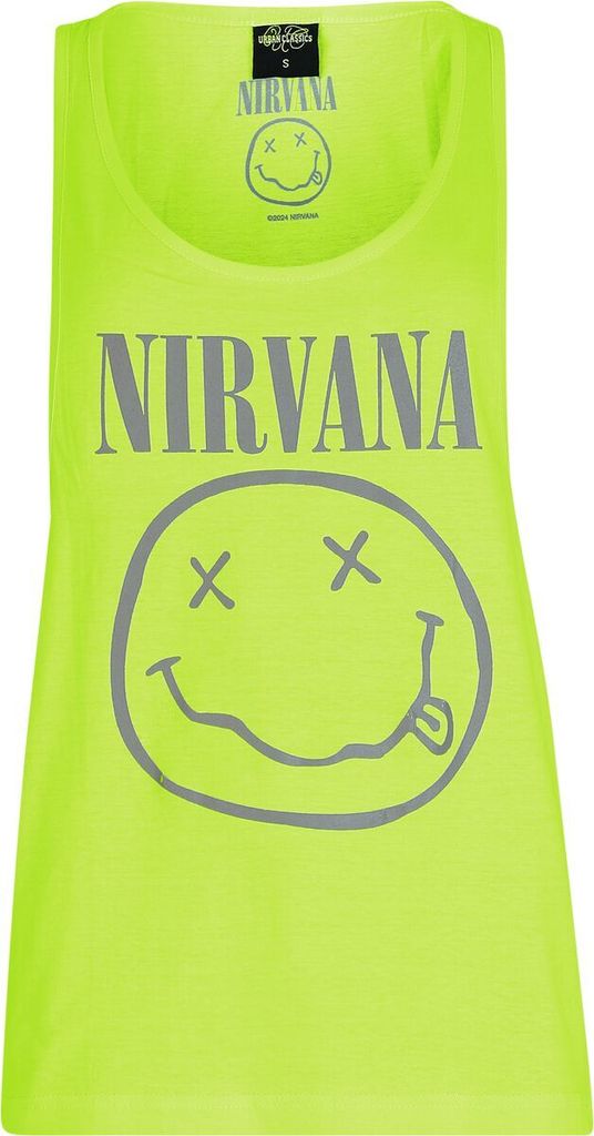 Nirvana Top Damen Classic Logo grün Band-Merch, Bands 100% Baumwolle M
