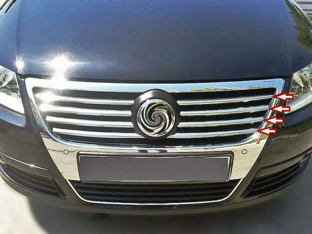 Decorazioni Griglia Inox Cromo per VW Passat B6 2005-2010 - Set 8