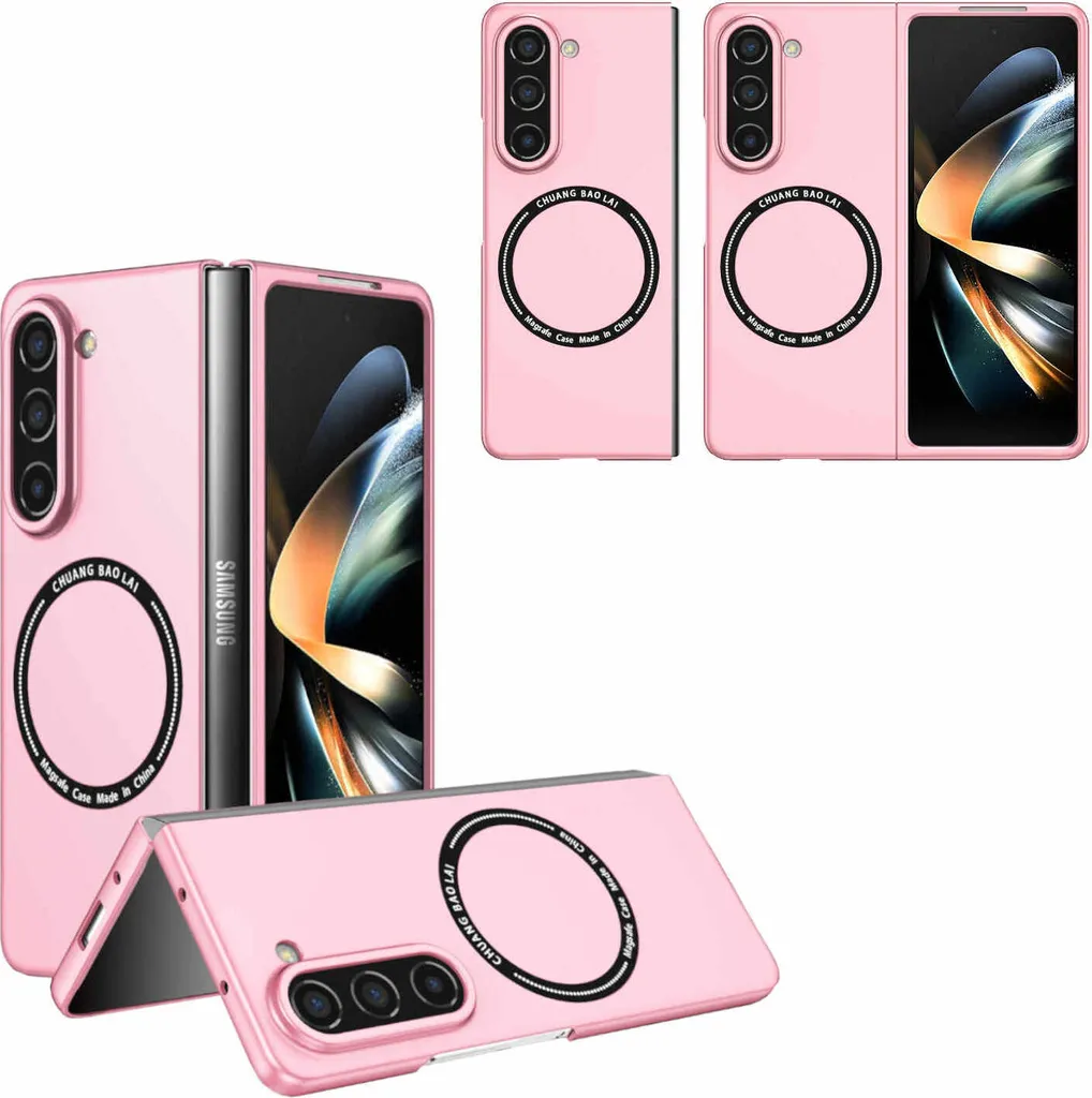 Custodia Magnetica Samsung Z Fold5 Rosa - Protezione Reale MagSafe 5G