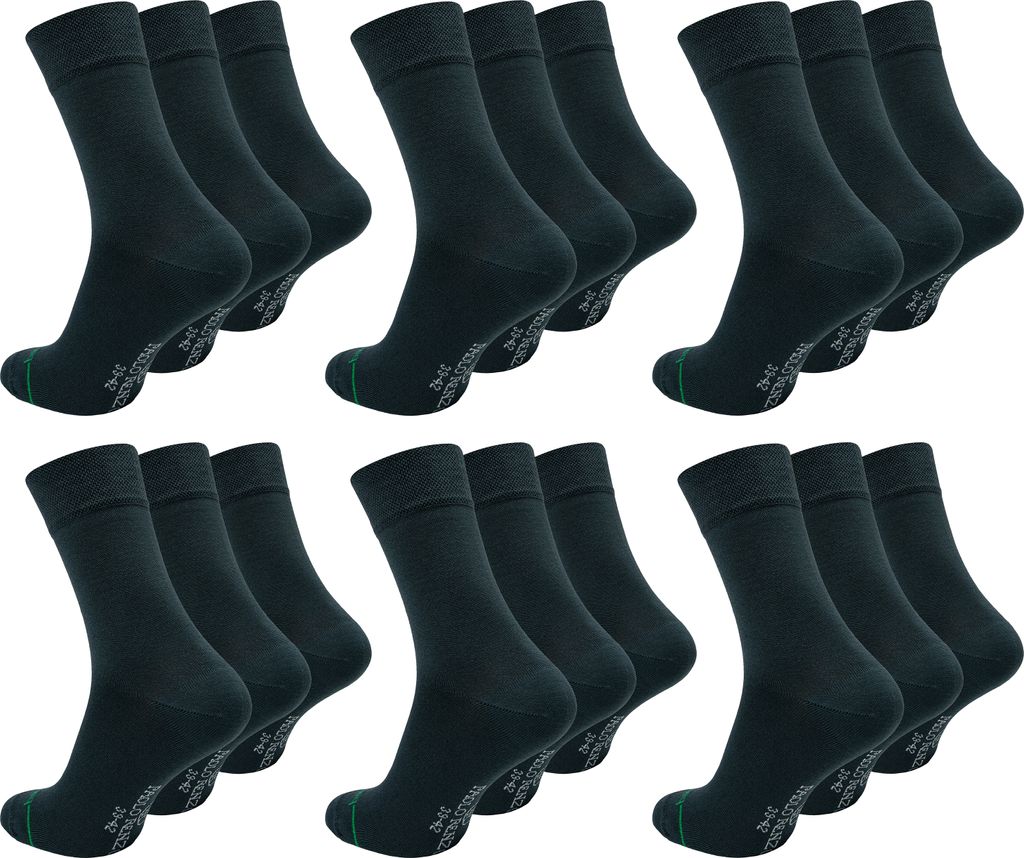 Paolo Renzo Bambus Business Socken Damen & Herren 18 Paar 39/42 Dunkelgrau
