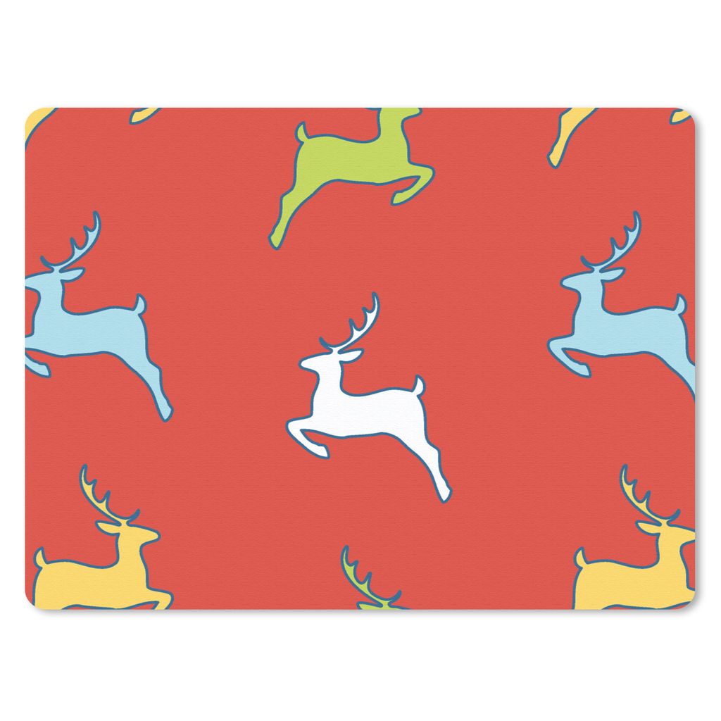 MuchoWow Mauspad Mousepad Muster - Rotwild - Rot 40x30 cm - Mousepads - Maus Mat - Pad - Mausunterlage - Anti Rutsch