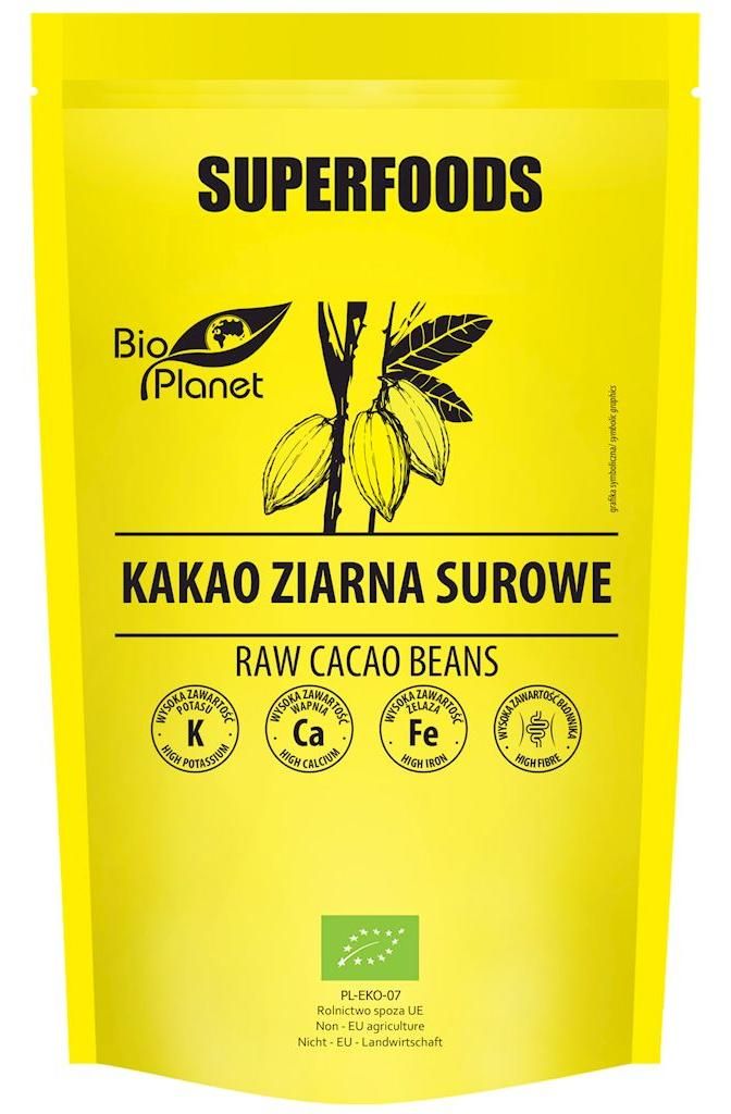 KAKAO ZIARNA SUROWE BIO 200 g - BIO PLANET SUPERFOODS
