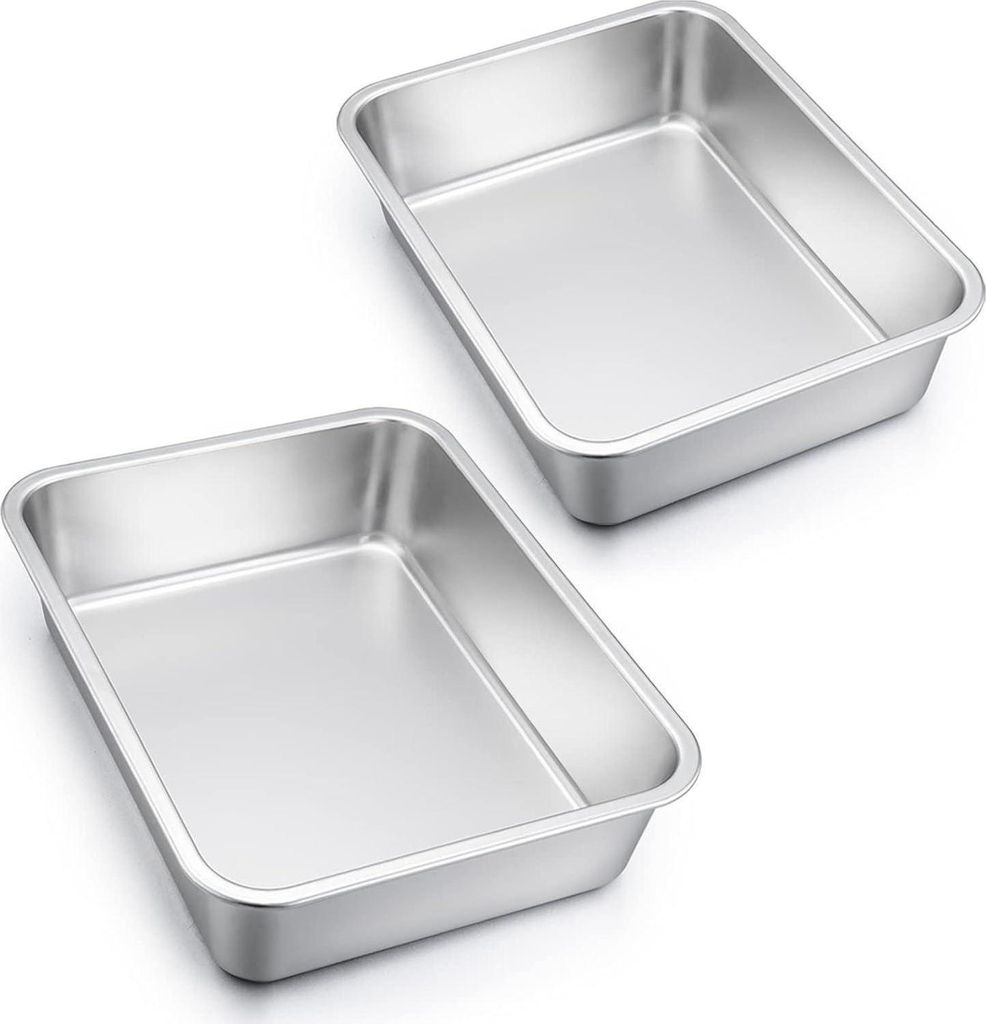 Homikit Edelstahl Auflaufform Set Rechteckig Kuchenform 2er Produktbild 