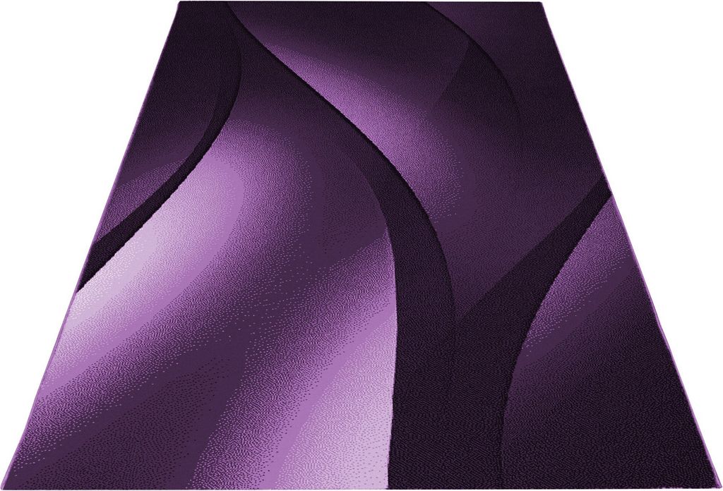 Kurzflor Teppich Wohnzimmer Lila 160x230 Rechteck Ombre Produktbild 