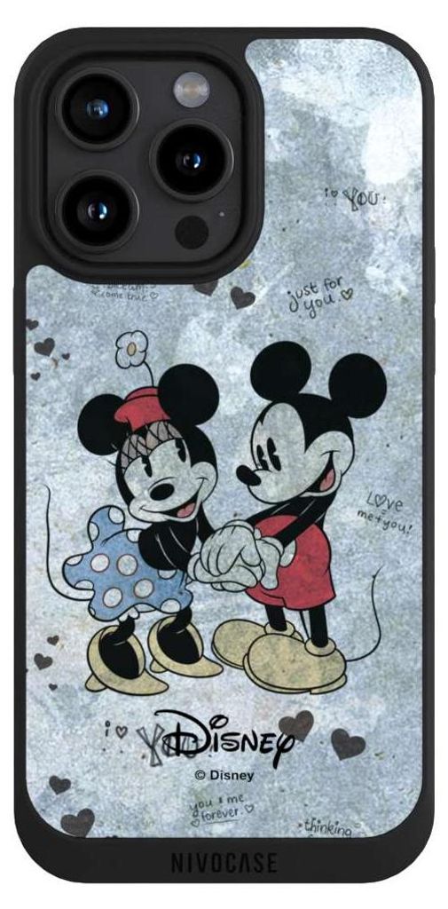 NIVOCASE Handyhülle für Apple iPhone 15 Pro Max Hülle NIVOpure Case Schwarz Disney Vintage