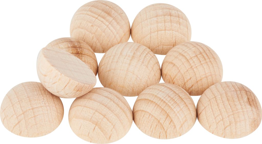 VBS Holz-Halbkugeln ohne Bohrung 10 Stück 3 cm Bastelbedarf Produktbild 