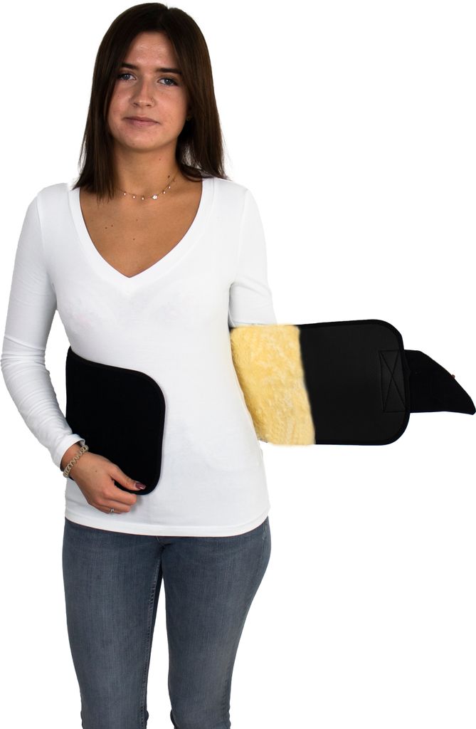 Neopren Lammfell Nierengurt Nierenwärmer für Motorrad Vespa und Moped Damen und Herren M Schwarz/Medizinisch