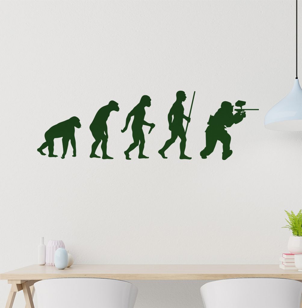 Paintballspieler Evolution Wandtattoo Wandaufkleber Wall Sticker - Dekoration, Küche, Wohnzimmer, Schlafzimmer, Badezimmer