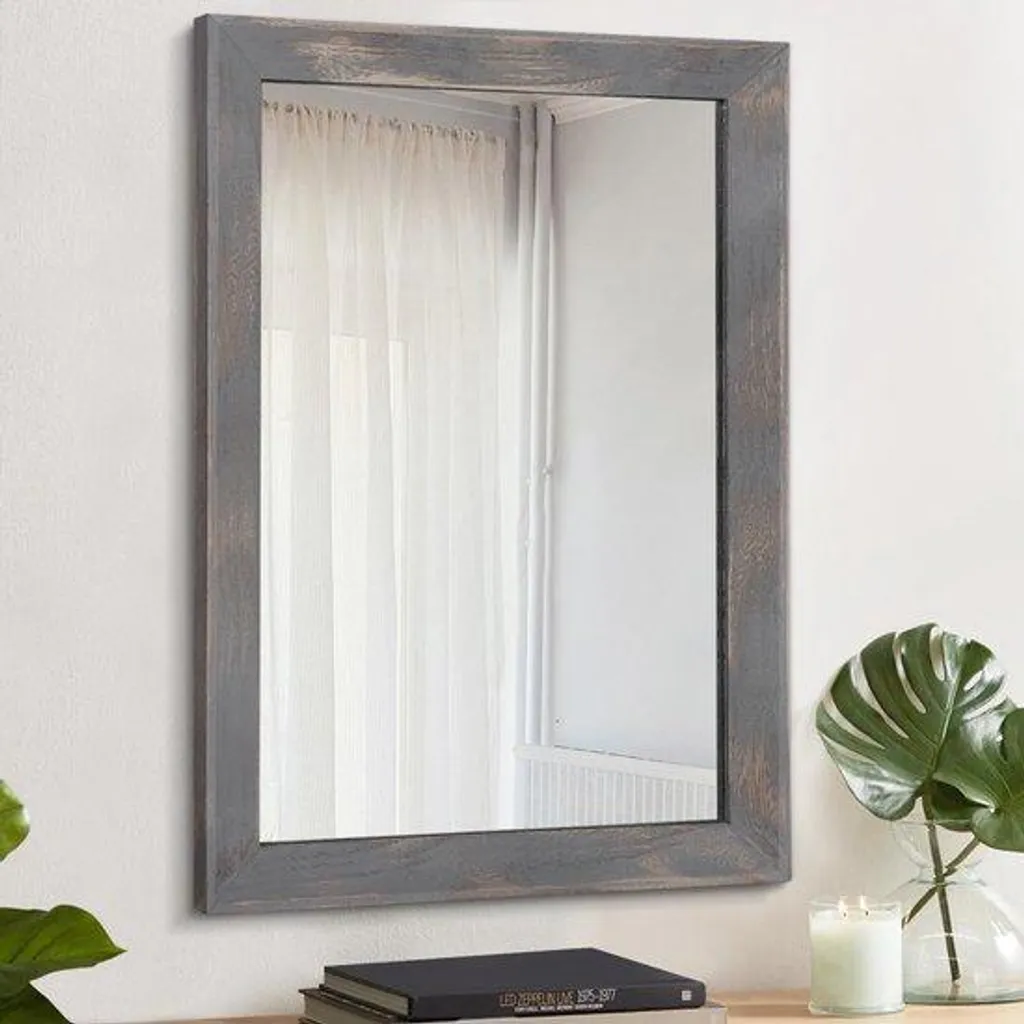 Miroir rectangulaire bois 50x40 cm - Idéal pour Entrée et Salon Rustique