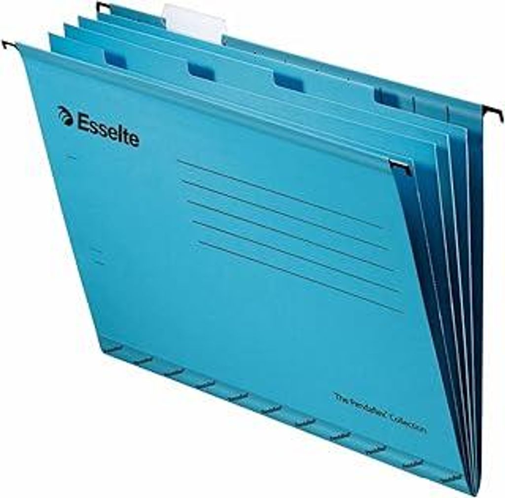 Esselte Pendaflex Hängemappen A4 V-förmig 4-fach-Registertrennbuch mit Reitern 10 Stück blau A4 with Divider Book blau