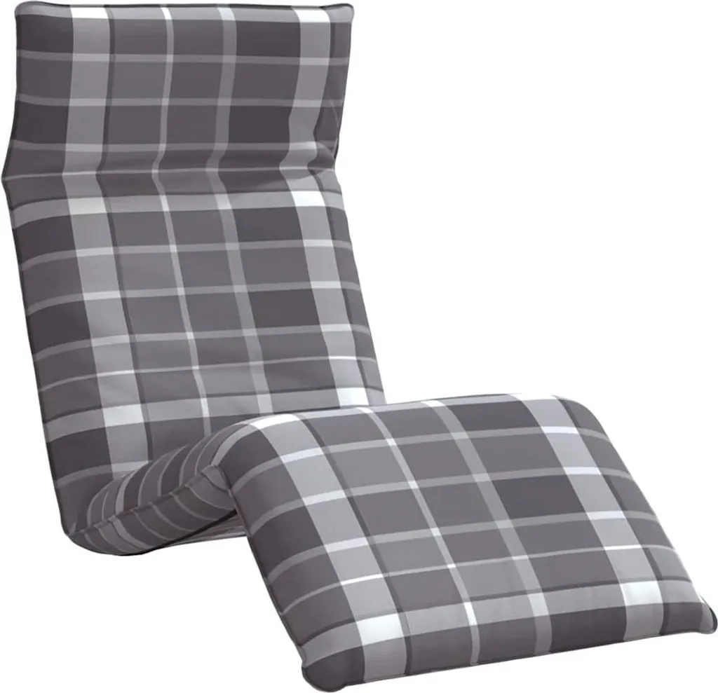 Lettino da Campeggio vidaXL Pieghevole 175cm | Oxford Grigio Scacchi