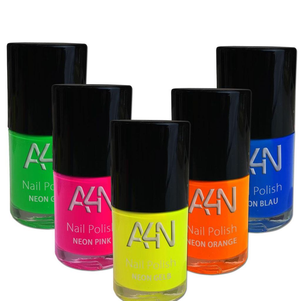 NEON Nagellack 5er Set, leuchtende Nagellacke  deckend und Produktbild 