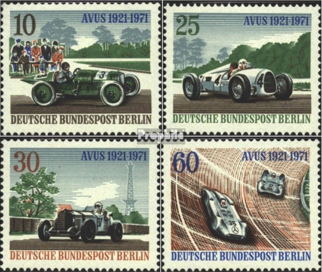 Briefmarken Berlin (West) 1971 Mi 397-400 (kompl.Ausgabe) gestempelt 50 Jahre AVUS