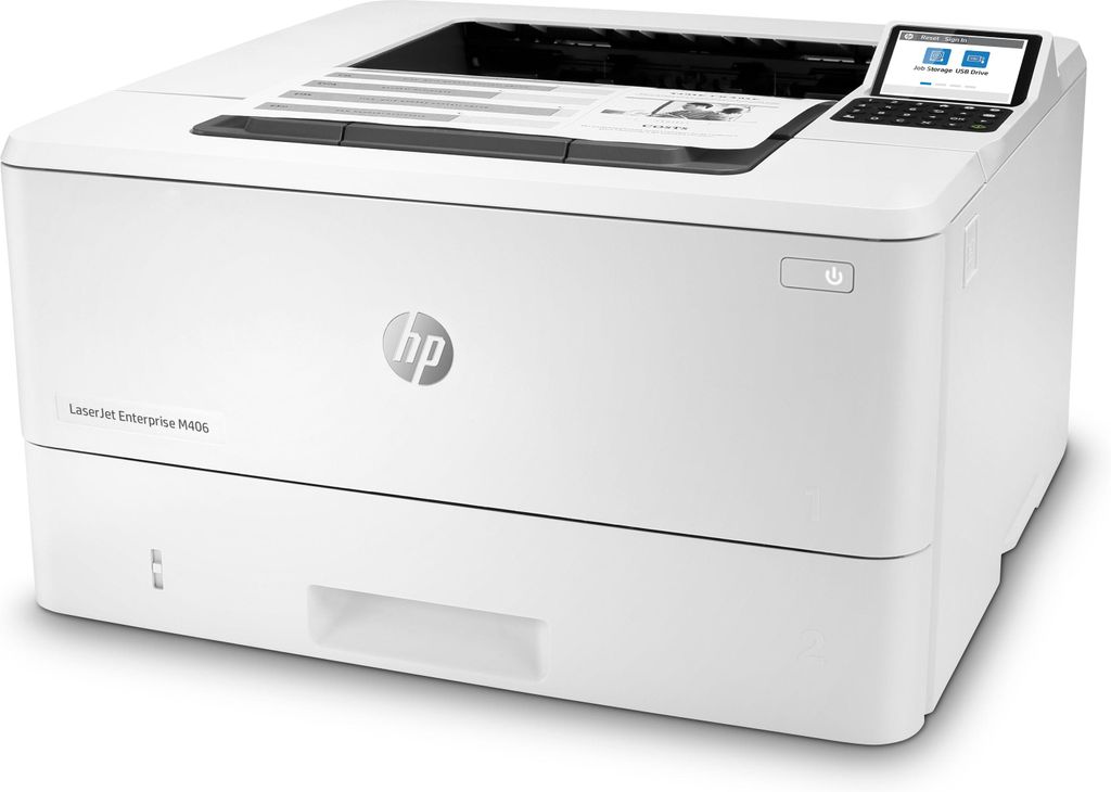 Laserdrucker HP LaserJet Enterprise M406DN Weiß USB Produktbild 