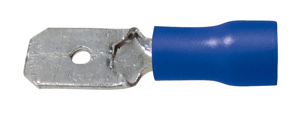 Blanko 4250019126062 50er Set Flachstecker, Blau, 6,35 x 0,8 mm, 1,5-2,5 mm²