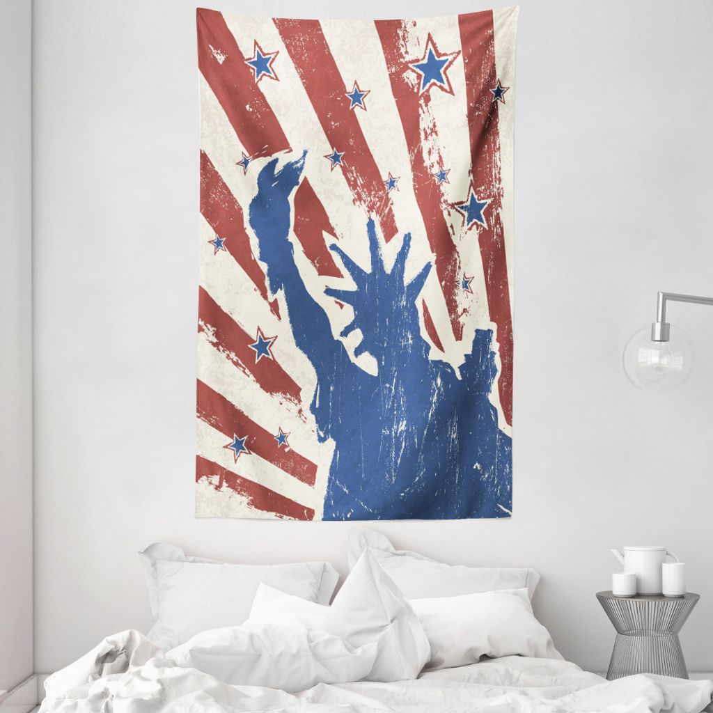 ABAKUHAUS 4. Juli Wandteppich und Tagesdecke, Skizze-Entwurf aus Weiches Mikrofaser Stoff Waschbar ohne Verblassen Digitaldruck, 140 x 230 cm, Beig...