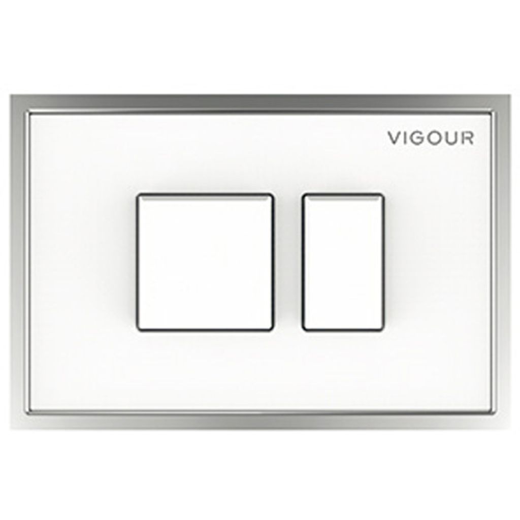 VIGOUR Betätigungsplatte AI Glas weiß Kunststoff weiß für 2-Mengen-Spülung V5AIGK