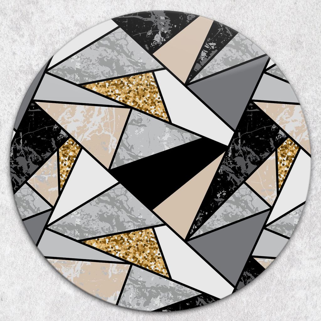 Glas-Herdabdeckplatten Glaskeramikkochfeld-Abdeckung Spritzschutz Glas Runden Schneidebrett fi40 cm - Geometrische Muster