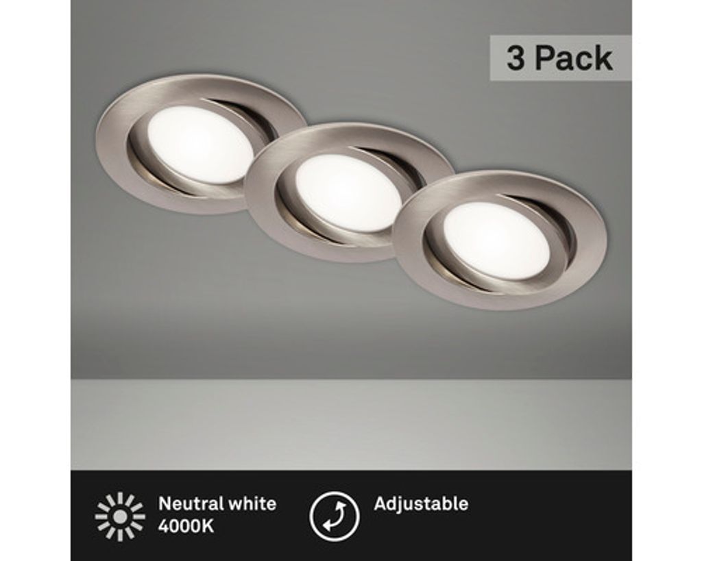Lampe LED encastrée BRILONER LEUCHTEN FLAT IN, 7 W, 600 lm, Image du produit 