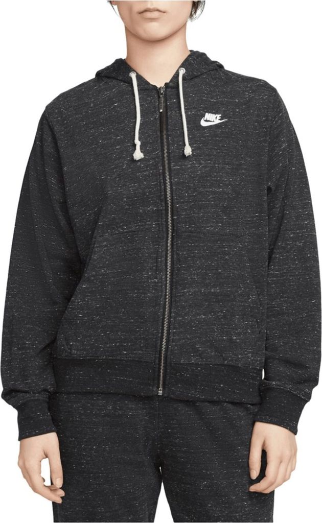 Nike W Nsw Gym Vntg Easy Fz Hoodie Dk Grey Heather/White Xs