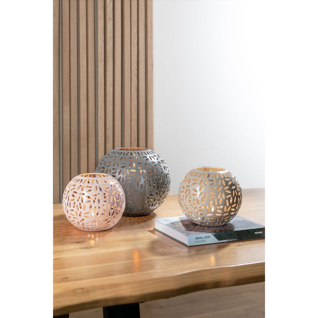 DARIA Windlicht - H.15cm x D.17cm - taupe - Eisen - Produktbild 7