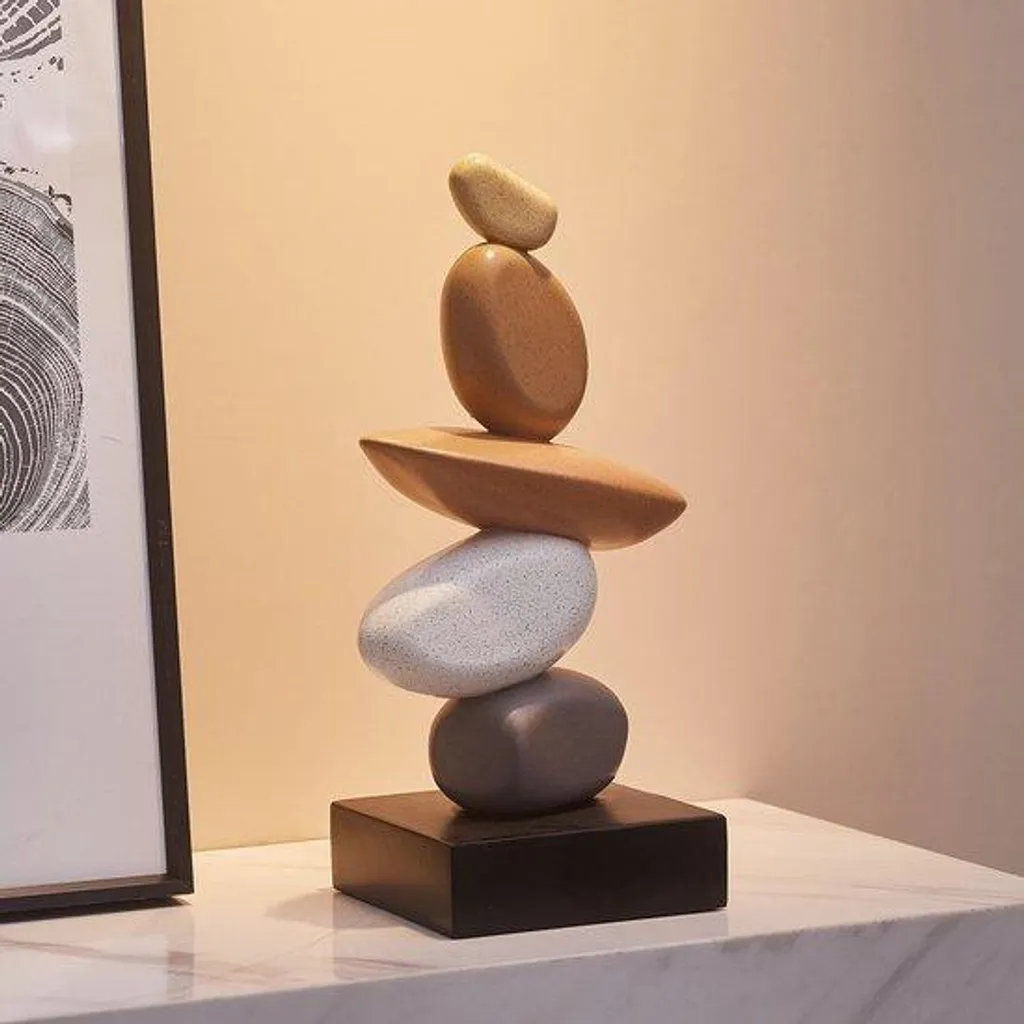 Décoration de salon zen en pierre sculptée cadeau bonheur santé et force