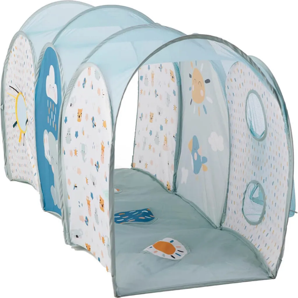 Tunnel de rampement multicolore Eurekakids avec 3 balles pour bébés actifs