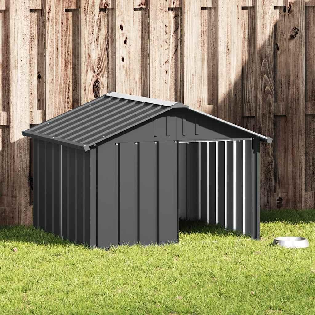 vidaXL Niche pour chien Anthracite 116,5x103x81,5 cm Acier Image du produit 