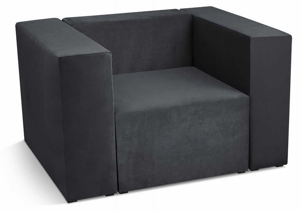 Polstersessel LEON in Dunkelgrau - Segment für modulares Möbelset: Sitz und Rückenlehne