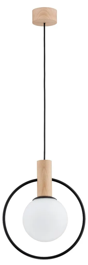 Suspension design bois naturel et noir LABO 100 cm, style scandinave