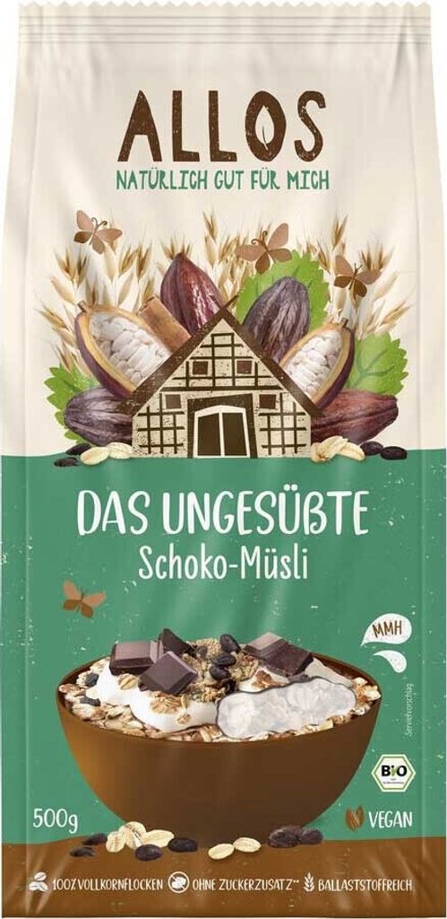 Allos Das Ungesüßte Schoko-Müsli 500g, 500 g, 1517 kJ, 360 Produktbild 