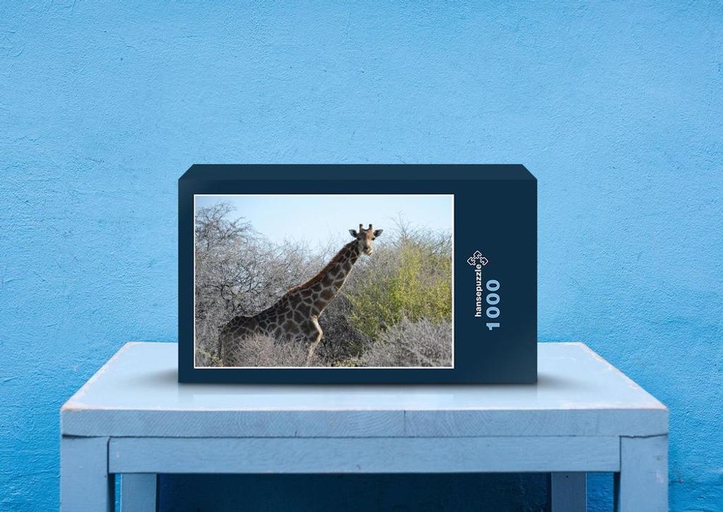 hansepuzzle 78025 - Giraffe Puzzle, 1000 Teile, Natur, 60,0 x 46,0cm mit hochwertiger Aufbewahrung, Kartonbox und wiederverschließbarem Beutel