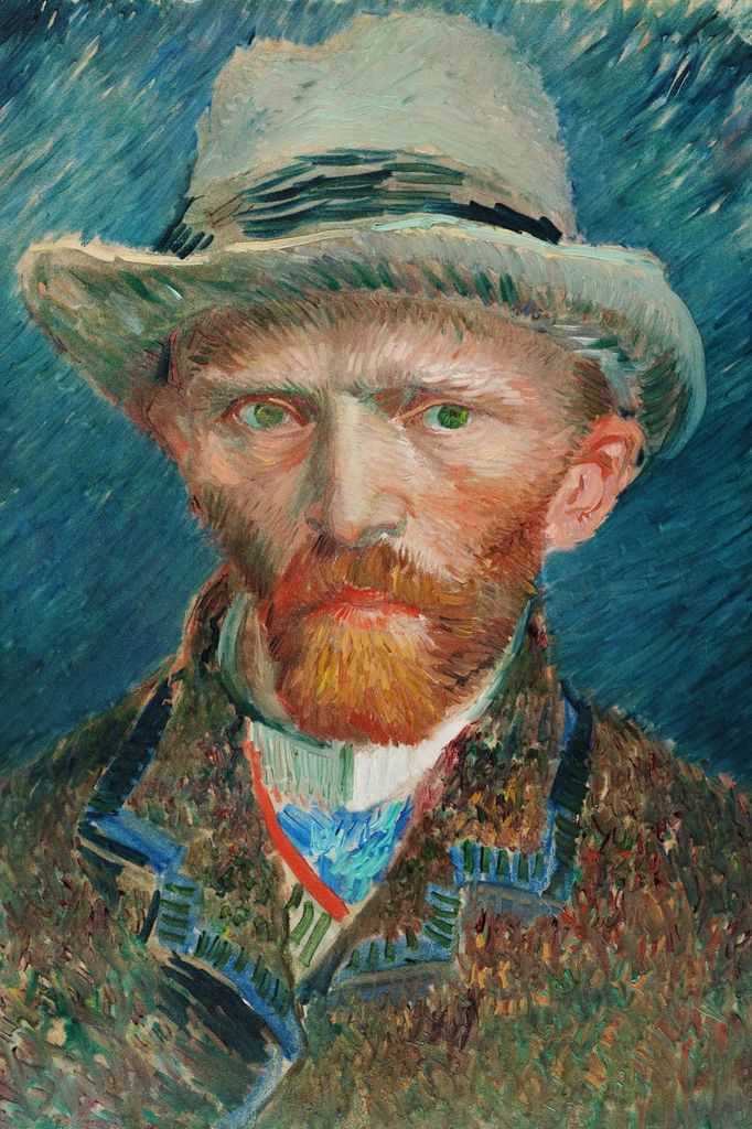 Plakat 20x30cm Selbstporträt 4, Van Gogh Vintage für das Wohnzimmer