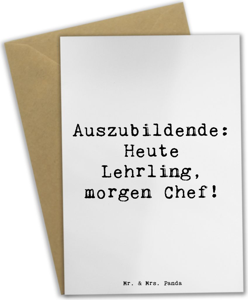 Mr. & Mrs. Panda babykarte Spruch Auszubildende Chef - Weiß - Geschenk, Berufserfahrung, weihnachtskarten, Beruf, Grußkarten, kreative Geschenke,...