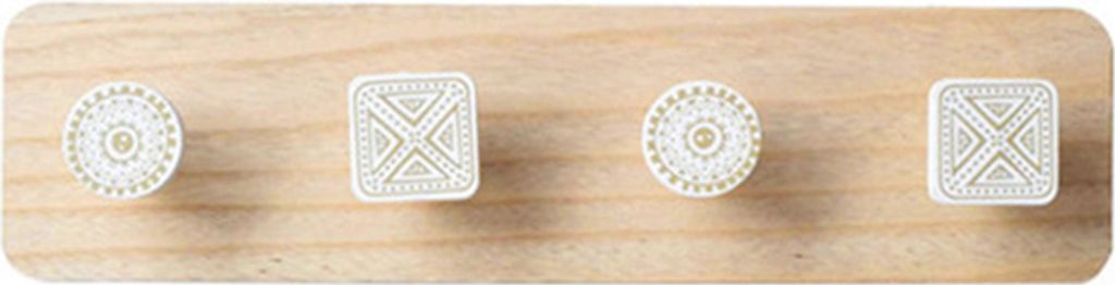 3/4/5 Haken Nordic Style Wandmontage Holzmantel Kleiderbügel Lagern Sie Rack Home Decor Decor-4 Haken
