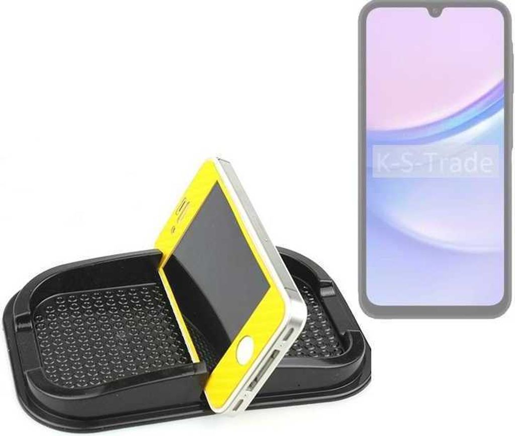 K-S-Trade Auto Anti Rutsch Matte Smartphone-Halter kompatibel mit Samsung Galaxy A15 5G Haft Pad Armaturenbrett Handy-Halterung Silikon