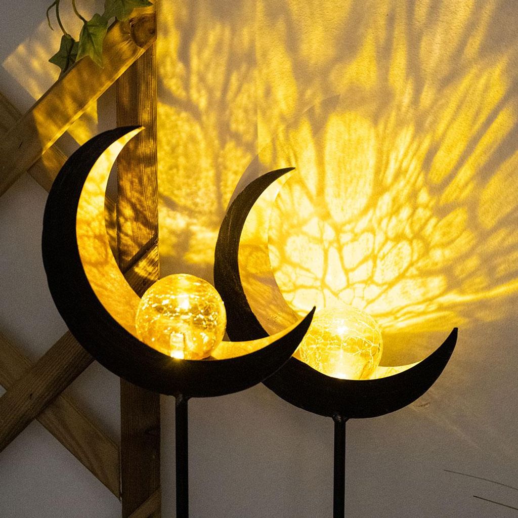 2er Set LED Solarlampen, Steckleuchte, Glas, bronze, H 90 Produktbild 